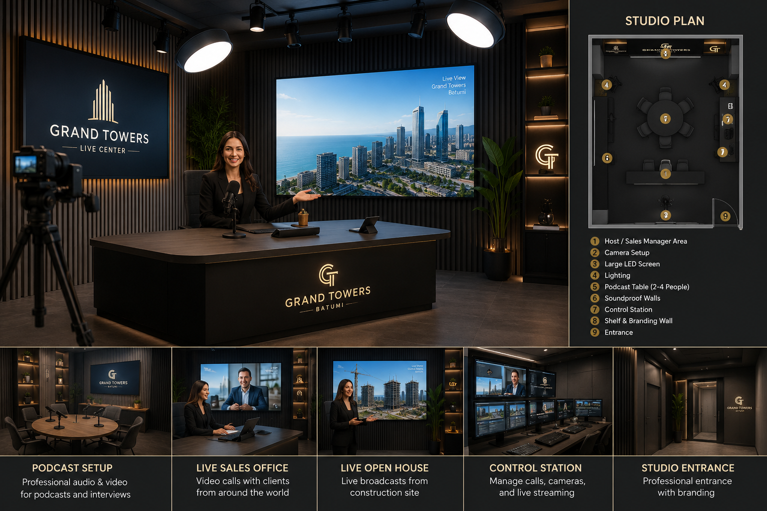 Konsol Live Studio concept — Grand Towers Live Center
